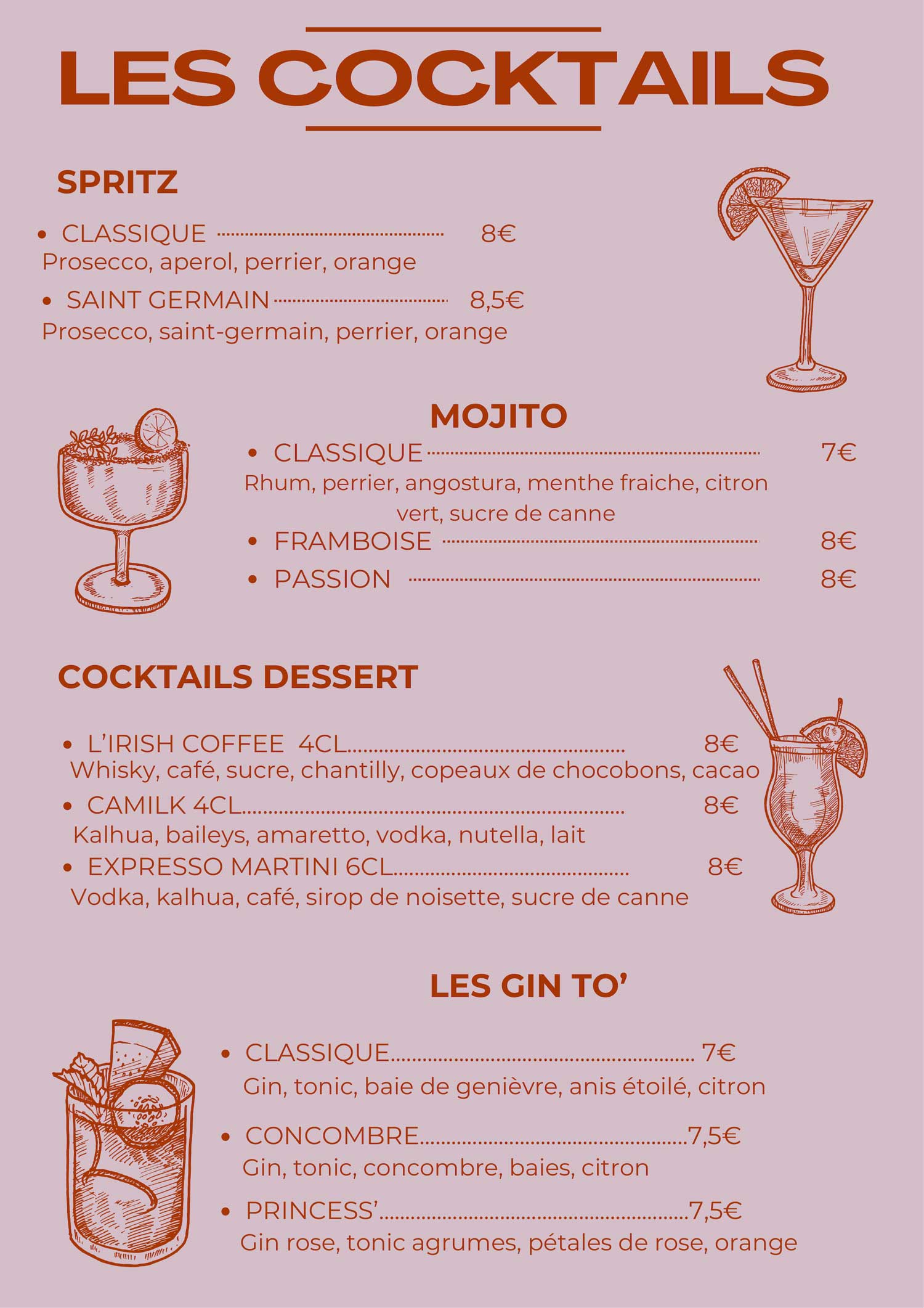 Chez Camy Les cocktails